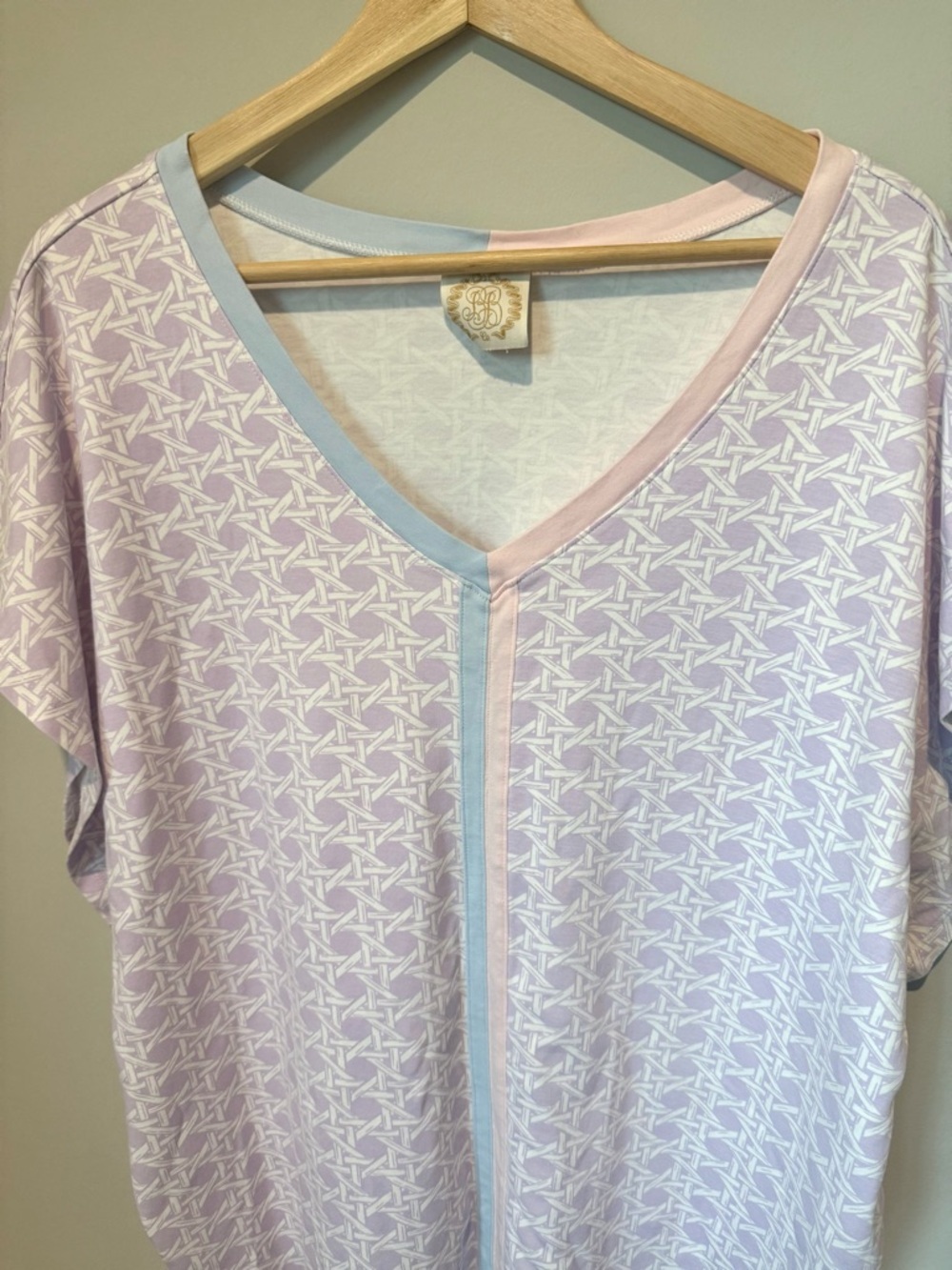 TBBC Ocean Club Cane Colada Swim Cover Up Tunic Lavender Pima Cotton - Picture 2 of 3